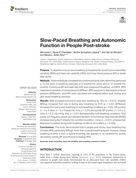 (PDF) Slow-Paced Breathing and Autonomic Function in People Post-stroke