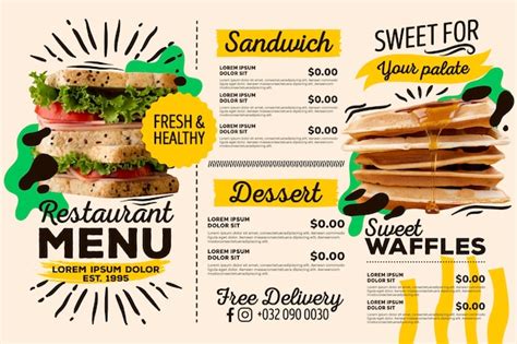 Free Vector | Restaurant menu fresh and healthy food