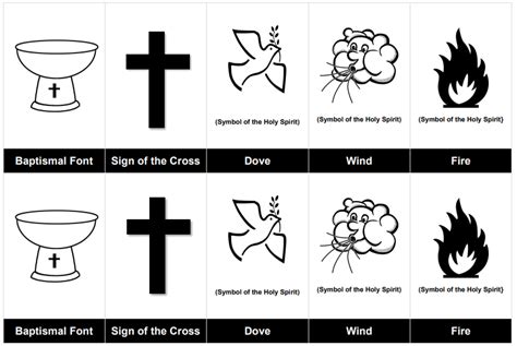 Free Printable Baptism Game: Symbols Match - Catechism Angel | Free ...