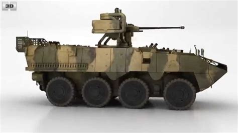 Pandur II 8X8 APC by 3D model store Humster3D.com - YouTube