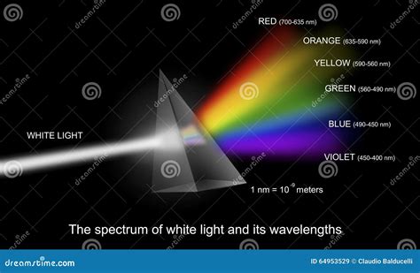 Spectrum Of White Light With Wavelengths Stock Illustration - Image ...