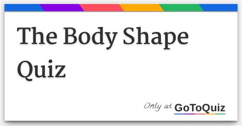 The Body Shape Quiz