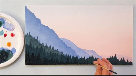 Mountain Beginner Step By Step Sunset Painting Easy - Goimages Base