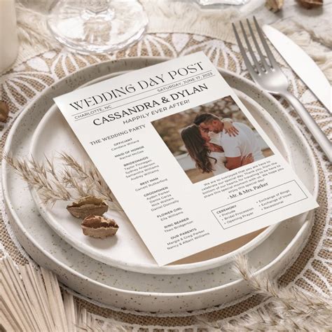 Newspaper Wedding Program Template Wedding Program Template - Etsy