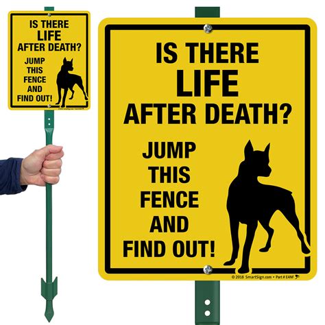 Funny Dog Warning is There Life After Death Sign & Stake Kit, SKU: K2-5209