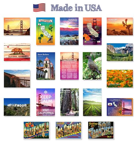 CALIFORNIA Postcard Set of 20 Postcards. CA Post Card Variety Pack ...