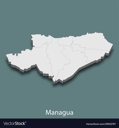 3d isometric map of managua is a city nicaragua Vector Image