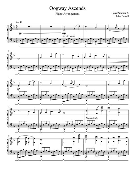 Oogway Ascends Sheet music for Piano (Solo) | Musescore.com