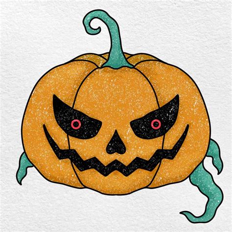 How to Draw a Scary Pumpkin - HelloArtsy