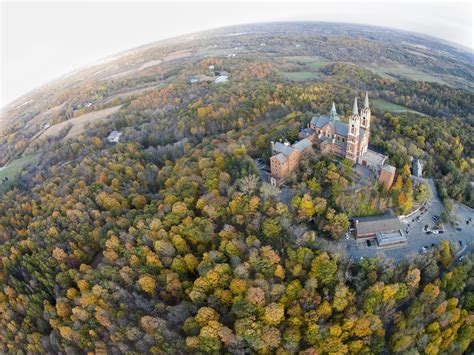 Beautiful Holy Hill Basilica in Wisconsin—from a drone. Before they ...