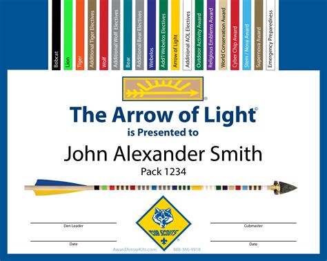 Arrow Of Light Certificate Printable - Printable Word Searches