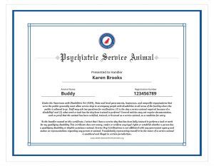 Psychiatric Service Dog Letter - Service Dog Certifications