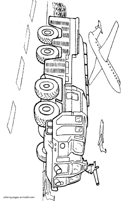 Airport fire truck coloring page || COLORING-PAGES-PRINTABLE.COM