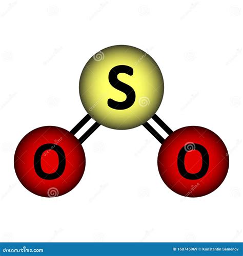 Sulfur oxide molecule icon stock illustration. Illustration of ...