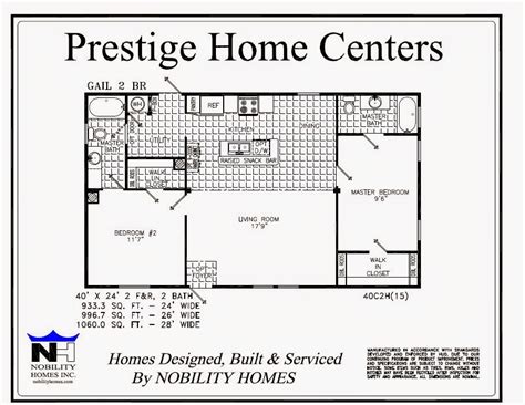 Large Double Wide 2 Bedroom 2 Bath Mobile Home Floor Plans Awesome ...