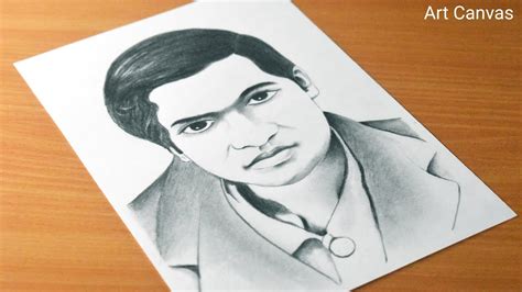 Srinivasa Ramanujan Drawing With Pencil Sketch Step by Step / National ...