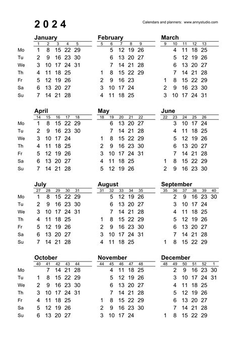 2024 Calendar With Week Numbers Free Pdf - Ucf Summer 2024 Calendar