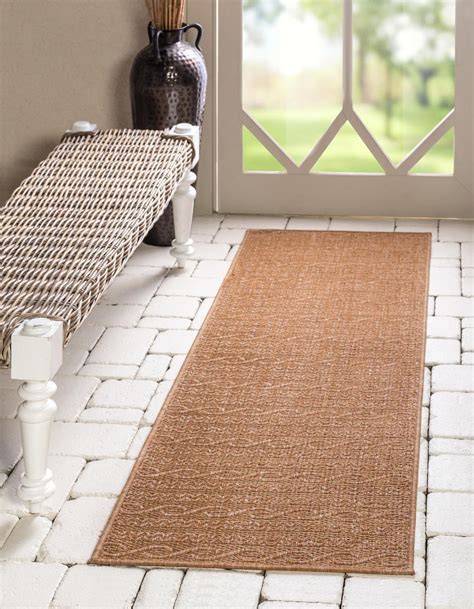 Light Brown 65cm x 183cm Outdoor Modern Runner Rug | AU Rugs