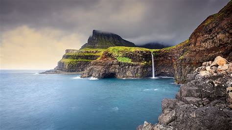 Waterfalls, Waterfall, , Faroe Islands, HD wallpaper | Peakpx