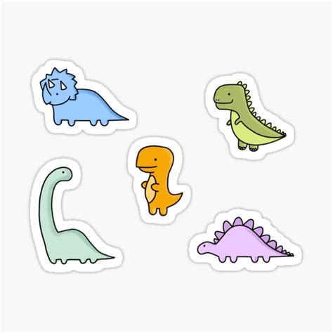 "Dinosaur Set" Sticker for Sale by Kennedy Rain | Redbubble