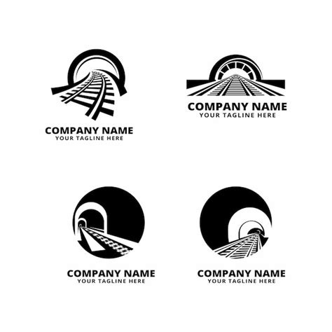 Premium Vector | Set of rail logo vector silhouette