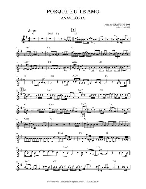 PORQUE EU TE AMO Anavitória Sheet music for Piano (Solo) Easy ...