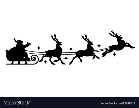 Santa Claus Sleigh Silhouette