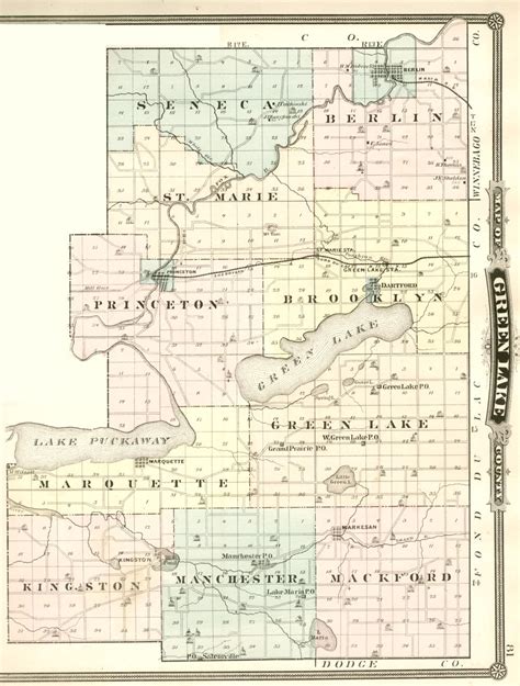 Green Lake County, Wisconsin, History - 1878