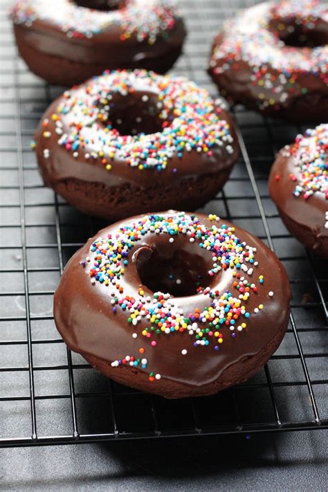 Chocolate Glazed Chocolate Banana Donuts - Baker by Nature | Recipe ...