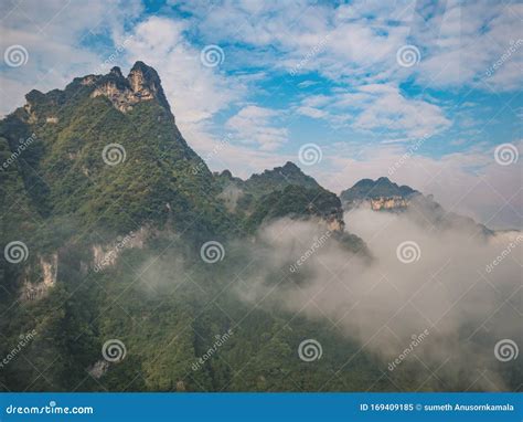 Beautiful Tianmen Mountain View from Cable Car To Tianmen Mountain ...