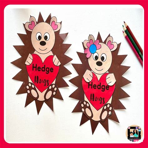 Valentine's Day Hedge Hugs Craft | Hedgehog Craft | Made By Teachers