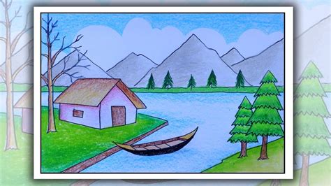 Scenery Mountain Drawing For Kids - img-omnom