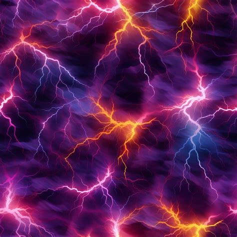 Premium AI Image | A close up of a lightning storm with many different ...