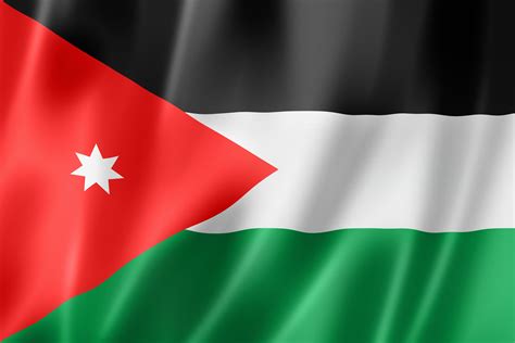 Flag of Jordan, officially adopted on 18 April 1928, is based on the ...