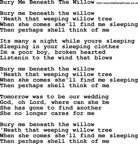 [View 21+] Song Lyrics Under The Willow Tree