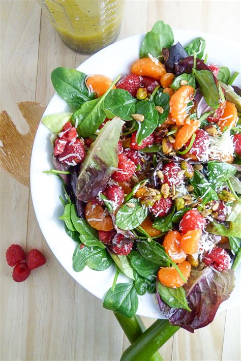 Orange Raspberry Spinach Salad with Orange Poppy Seed Dressing - 3 ...