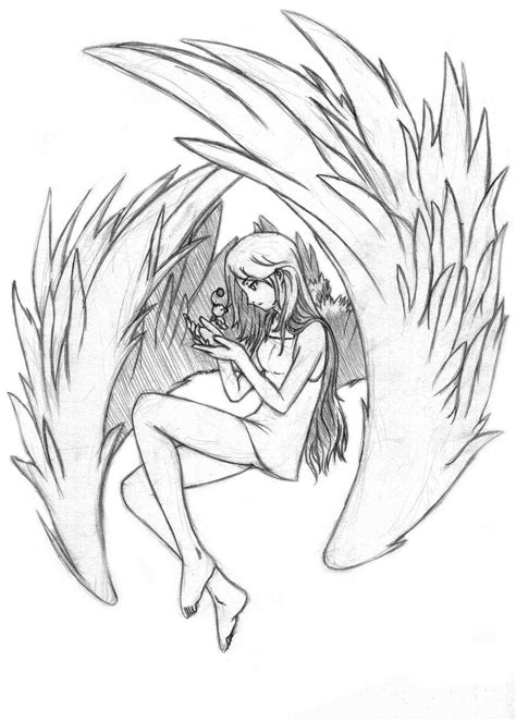 Angel With Wings Drawing at GetDrawings | Free download