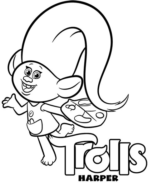 Harper Trolls coloring page picture