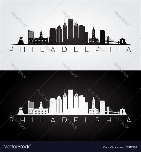 Philadelphia usa skyline and landmarks silhouette Vector Image