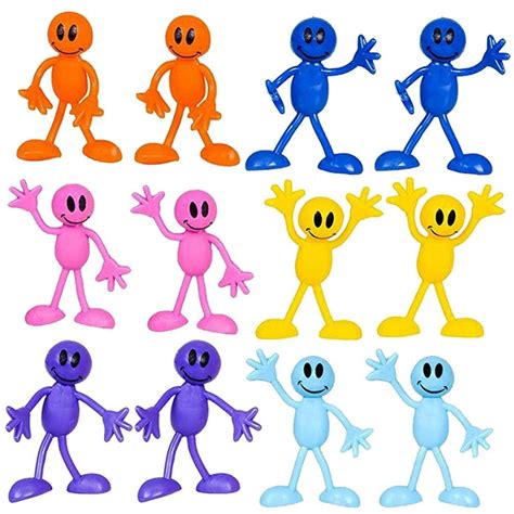 Bendable Smiley Figures Happy Faces 12 Pack Assorted Colors -Bendable ...