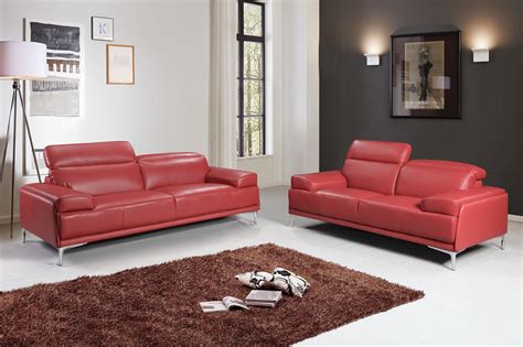 Contemporary Red Leather Sofa - Odditieszone