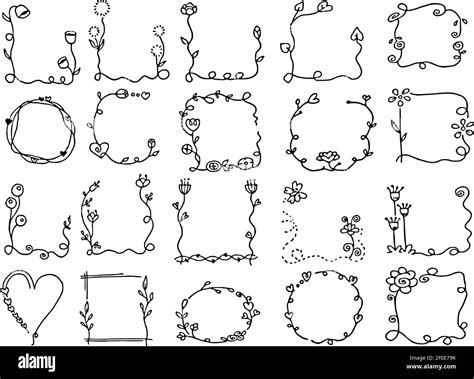 vector drawing flowers border frame card design background Stock Vector ...