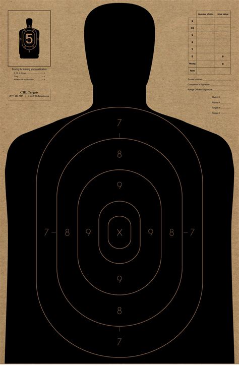 Small B-27E BLACK SILHOUETTE (Cardboard) (25 Target Pack) - CHL Targets