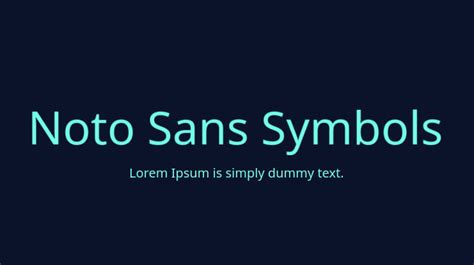 Noto Sans Symbols Font : Download Free for Desktop & Webfont