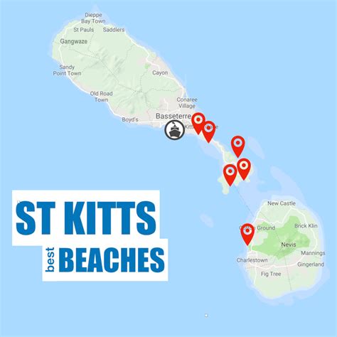 St Kitts Map Of Beaches - USA Map HD Downloads - Free High-Quality US Maps