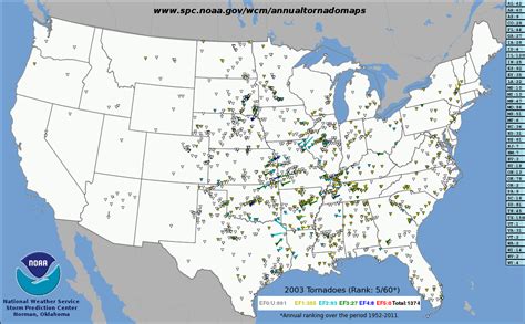 SPC Annual Tornado Maps 1952-2011