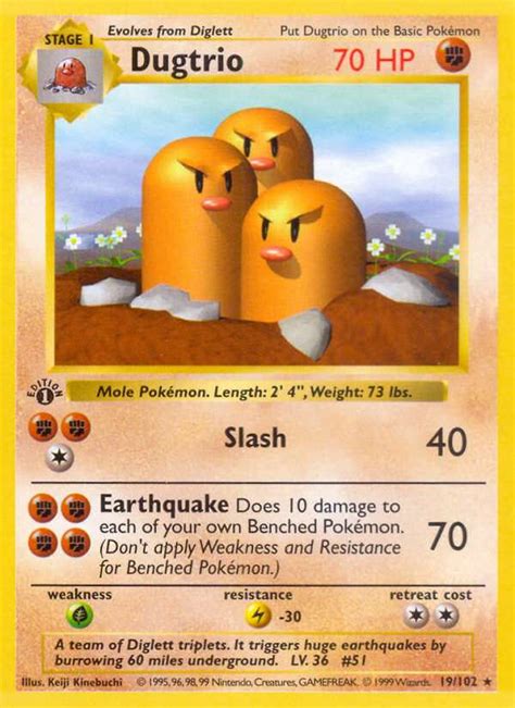 Dugtrio 19 (Base 1999) Pokemon Card