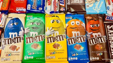 lots of candies|M&M Chocolate Bars: All five flavors - YouTube