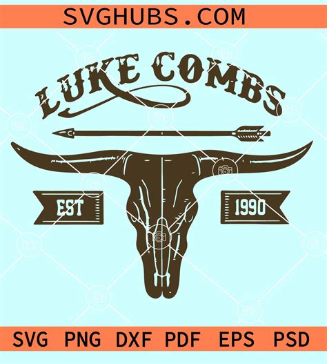 Luke Combs bull SVG, Luke Combs Est 1990 Luke Combs Tour 2023 Svg