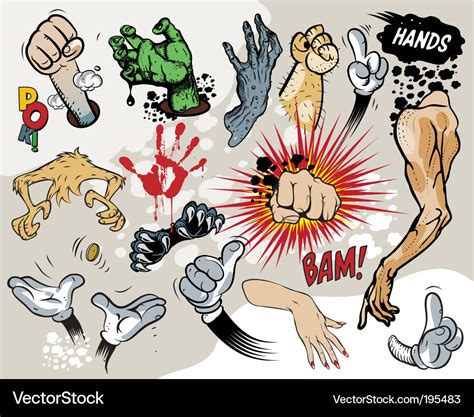 Comic hands Royalty Free Vector Image - VectorStock